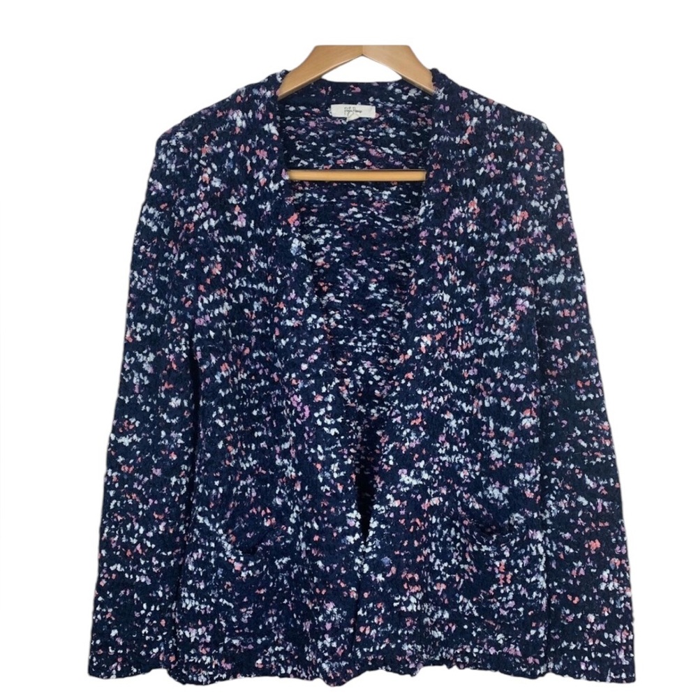 Peyton Primrose Blue Knit Fluffy Cardigan